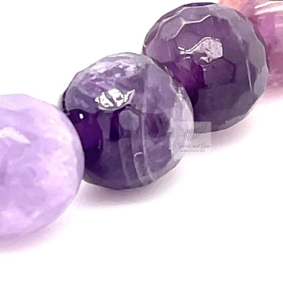 Sparkly Dog Teeth Amethyst Bracelet (6.5”, 7”, 7.5” sizes) - Picture 4 of 5